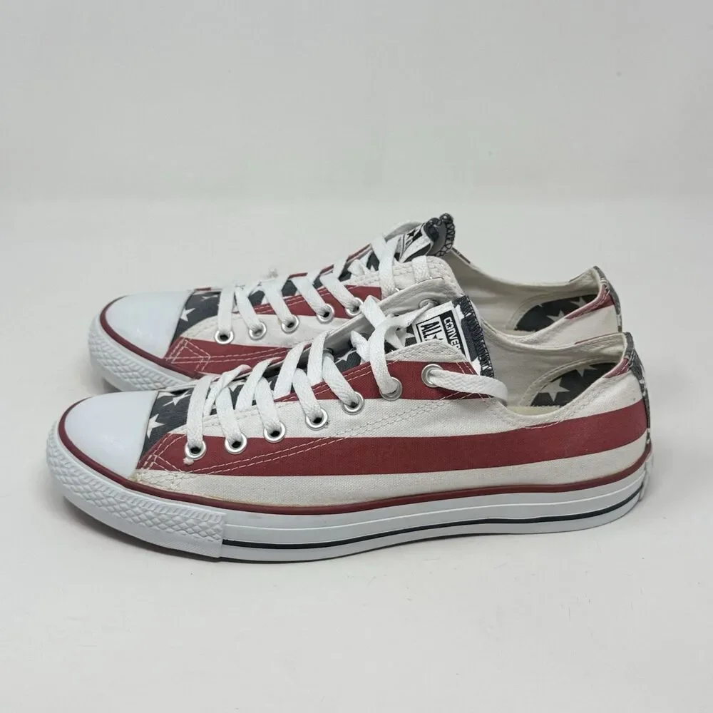 Converse Low Top Sneakers in Red, White, Black